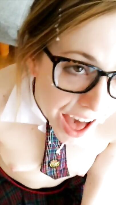 Just a dirty school girl doing her duty for teacher.